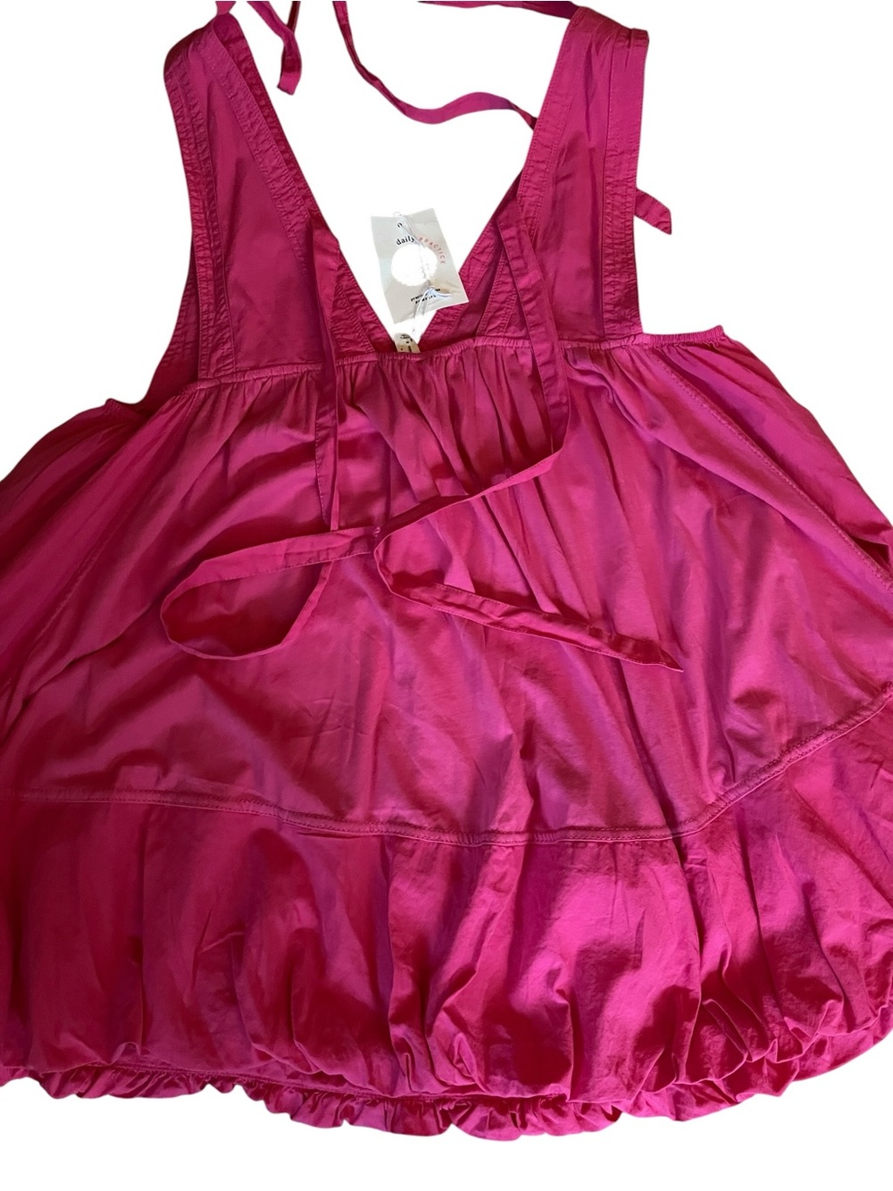 NWT Daily Practice by Anthropologie Bubble Mini Dress Hot Pink Size Medium - Picture 4 of 8